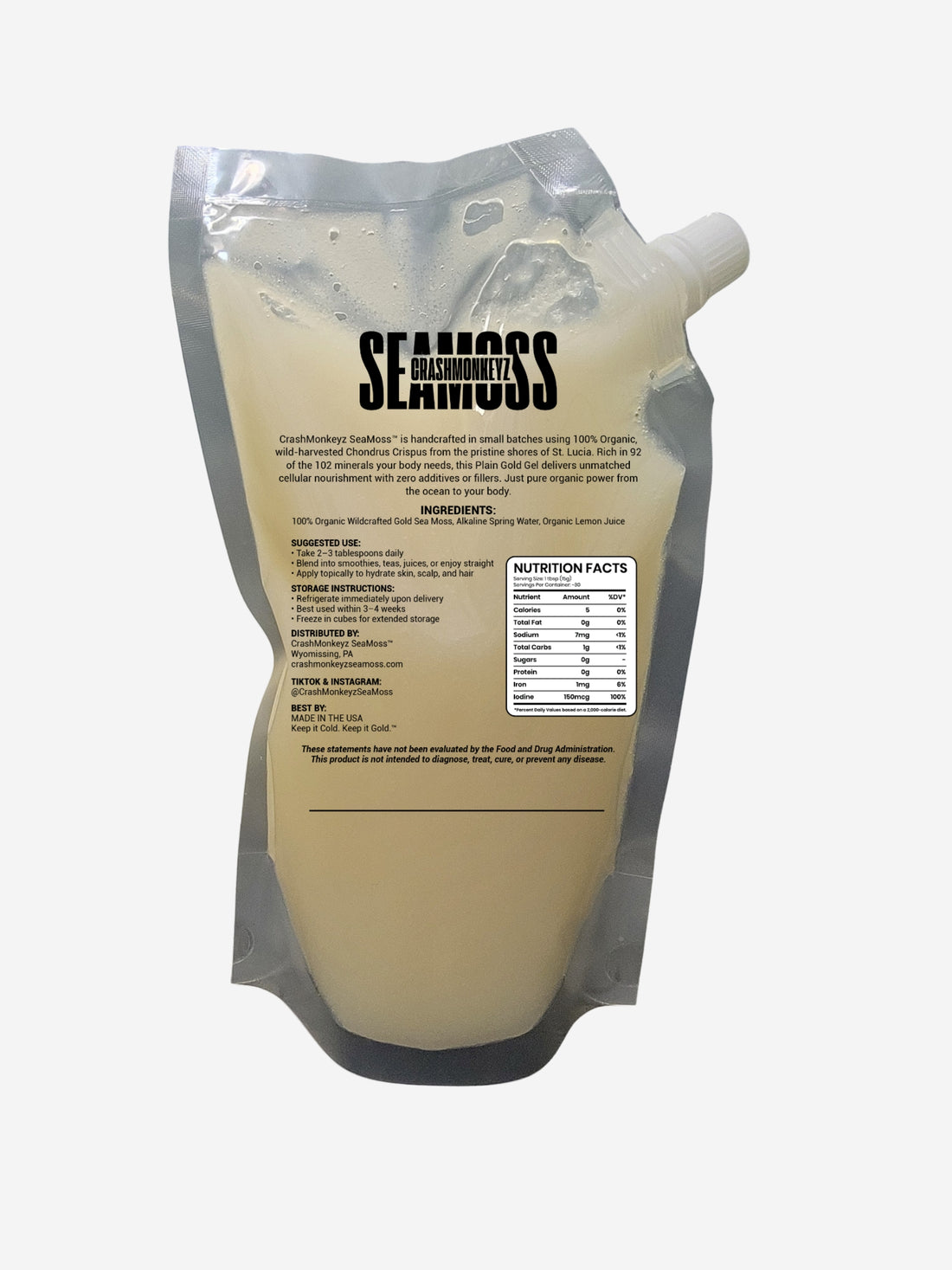Wildcrafted Irish Sea Moss Gold Gel – 16 oz